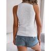 QICED Summer Solid Color Braided Button Sleeveless Top Vacation Knitted Sweater Women's Wear