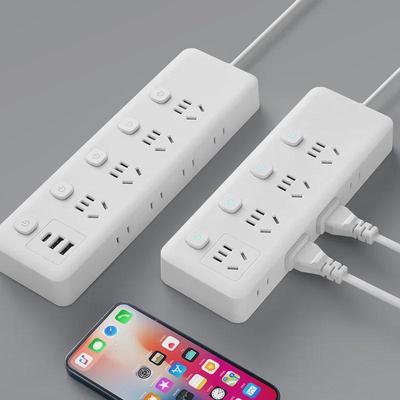 Intelligente USB-Multifunktionssteckdosenleiste mit separatem Schalter und seitlichem Stecker