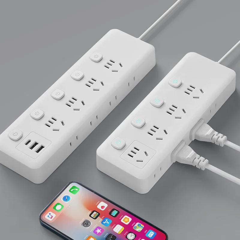 

Smart USB Multi-Function Power Strip with Independent Switch & Side Plug