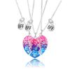 3Pcs Friendship Jewelry BFF Necklaces Alloy Cartoon Dripping Heart Necklace