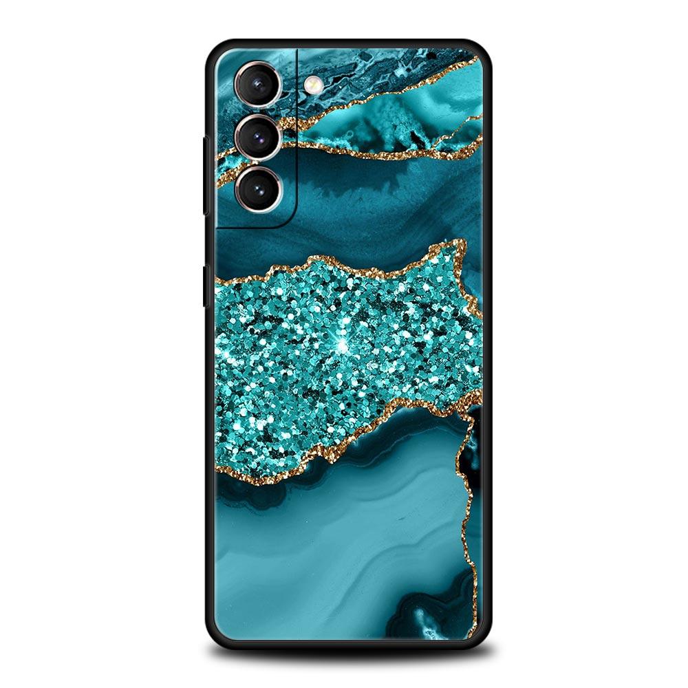 Marble Agate Pattern Phone Case For Samsung Galaxy S22 S21 S20 Ultra FE 5G S10E S10 S9 S24 Plus S23 Cover Silicone