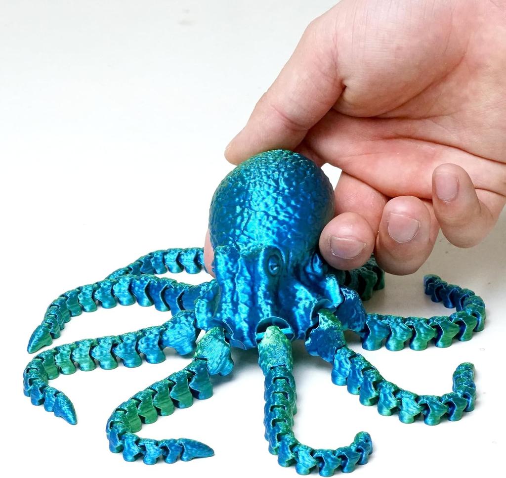 3D Printed Octopus Sea Animal Fidget Toys with Tentacles Stuff Things Flexible Reptiles Action Figures Cool Skeleton 15cm