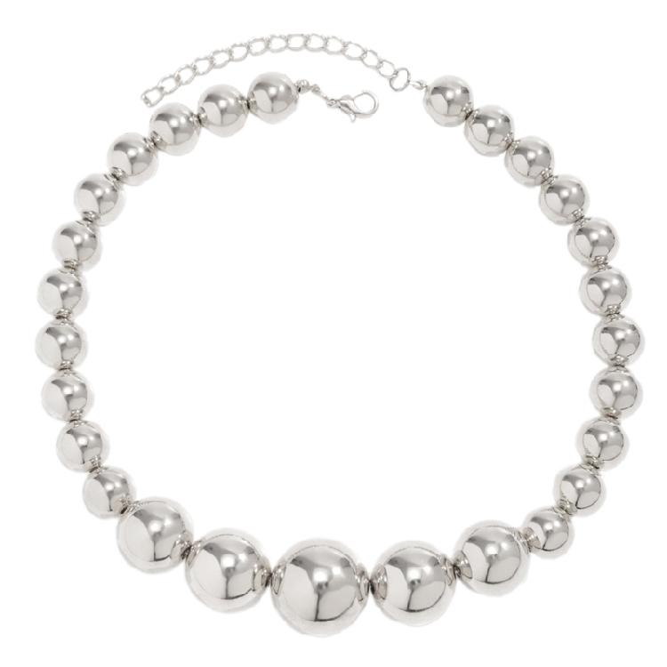 

Unique Vintage Beads Chain Necklace Jewelry Dainty Beaded Neckchains Adornment серебряный