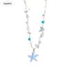 Summer Sea Series Shell Starfish Necklace Pearl Choker Bohemian Shell Necklace Jewelry Ornaments Starfish Beach Neck Chain
