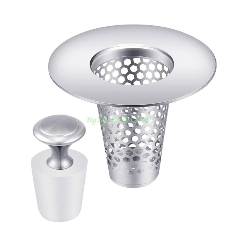 24TE Steel Sink Drain Filter set for Bathroom Quick Drain Steel Bathroom Sink Strainer with Additional Sink Cover Sink Drain