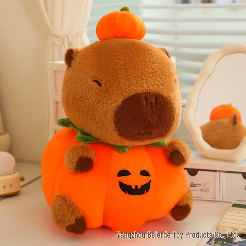 

Cute Capybara Pumpkin Plush Toy - Soft Halloween Decoration & Bedtime Pillow 25cm