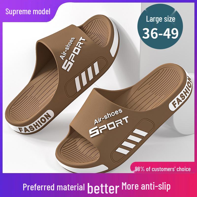 

2024 Мужские уличные широкие летние шлепанцы с защитой от запаха, прохладные, нескользящие 44-45