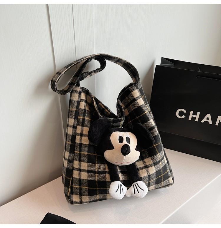 

Stylish Large Capacity Tote Bag For Women In Leopard Print With Cartoon Design For Casual Use Without Pendant чёрный