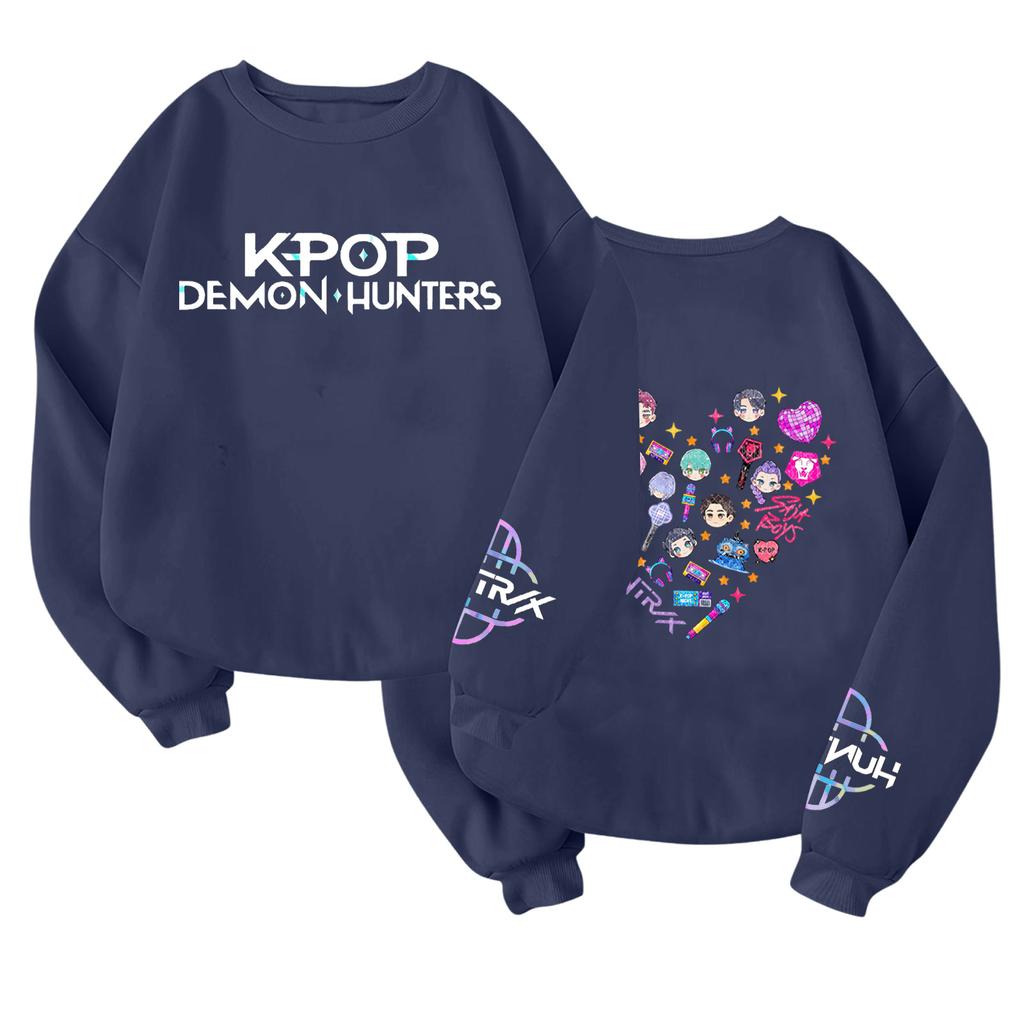 Children's Fashionable Lightweight Long-sleeved Round Neck Pullover With Pockets Printed Pullover