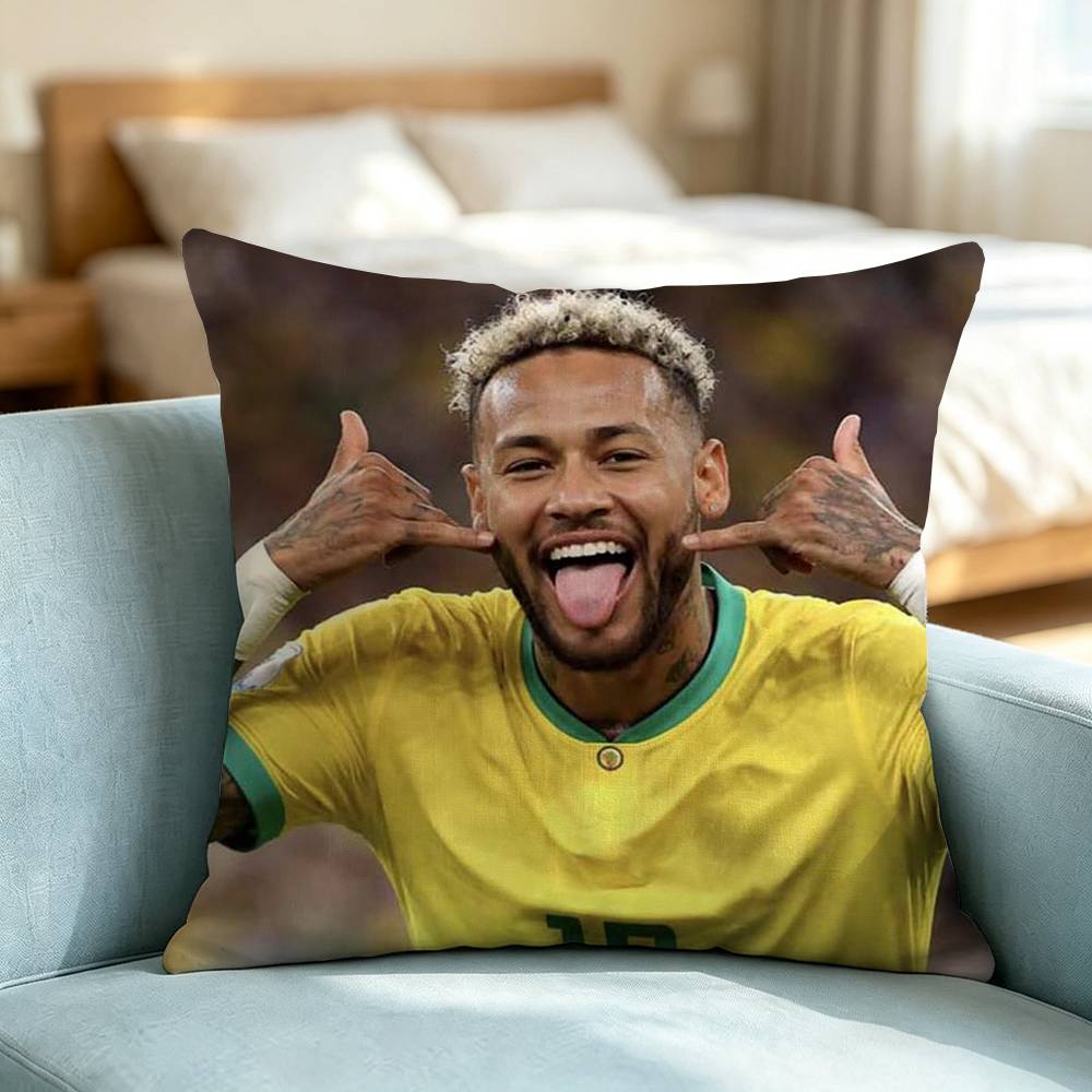 Neymar-R Football Sport-S Pillow Case Square Double-Sided Sofa Cushion Cover Bedroom Bedside Pillow Gift