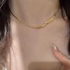 Hot Selling Personalized Gold Bow Snake Bone Chain Necklace with A New Light Luxury and High-end Feel