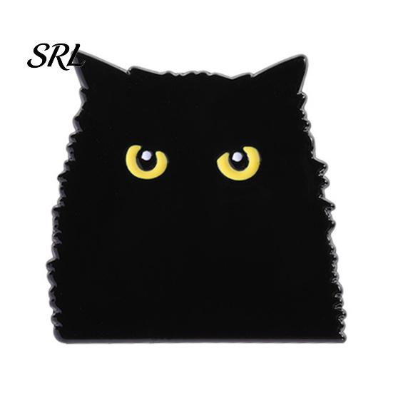 Sophisticated Brooch Accessory Black Cat Themed Brooch, Anti-Rust Lightweight Lapel Pin, Cartoon Wear-resistant Accessories for Clothing Bag
