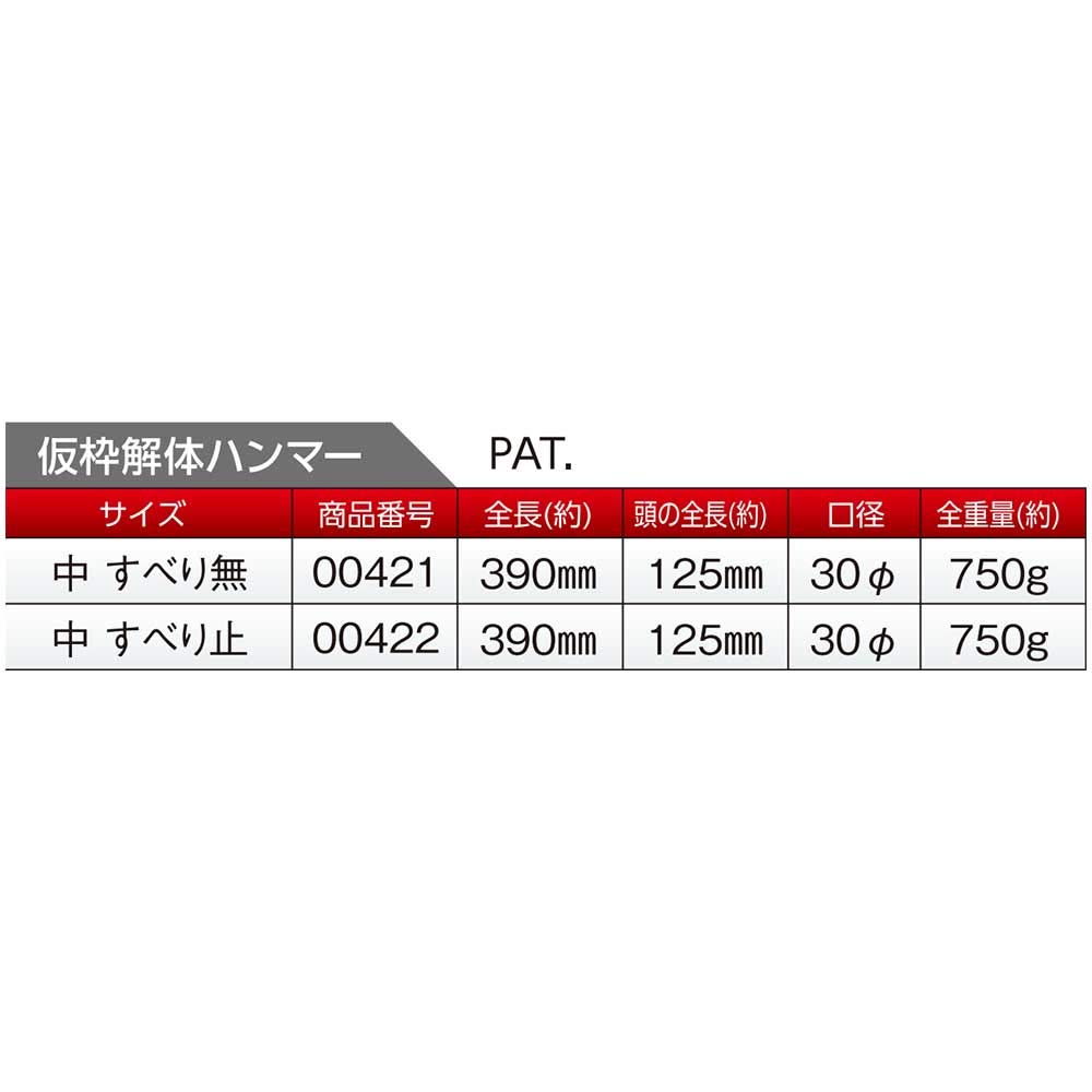 DOGYU Temporary Frame Demolition No 00421 Hammer, Medium, Stopper,