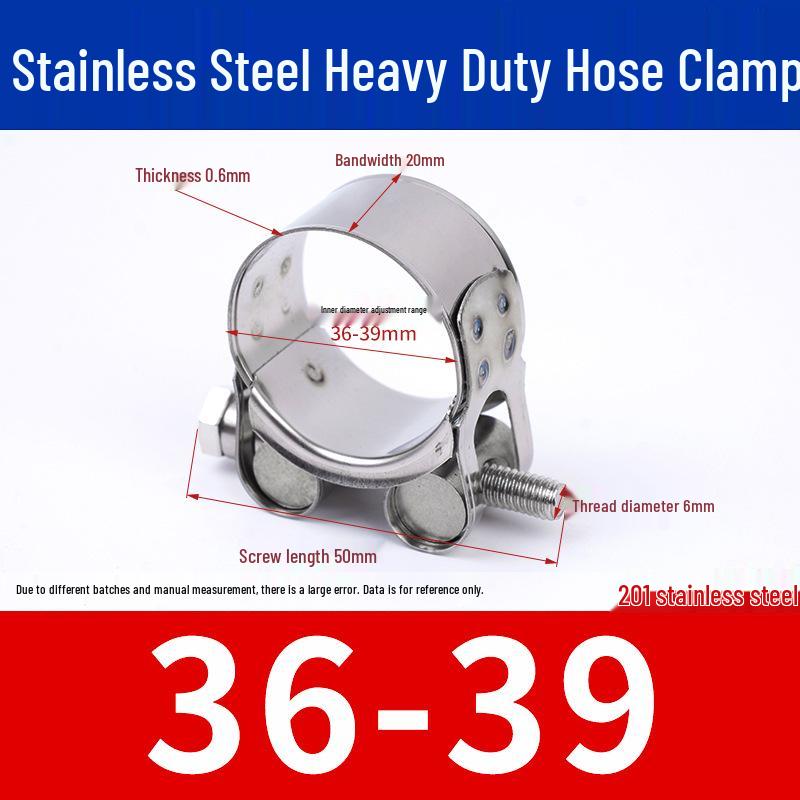 304 Stainless Steel European-Style Heavy-Duty Worm Drive Hose Clamp