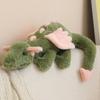Cute Matcha Green Dragon Plush Toy Soft Stuffed Dragon Doll with Pink Wings Huggable Adorable Plushie for Girl Gift