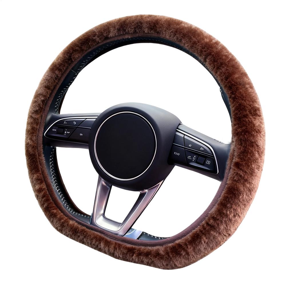 

Winter Steering Wheel Cover Soft Fuzzy Elastic Anti-Slip Auto Accessories Steering Wheel Protector Car Decoration For Sedans SUV