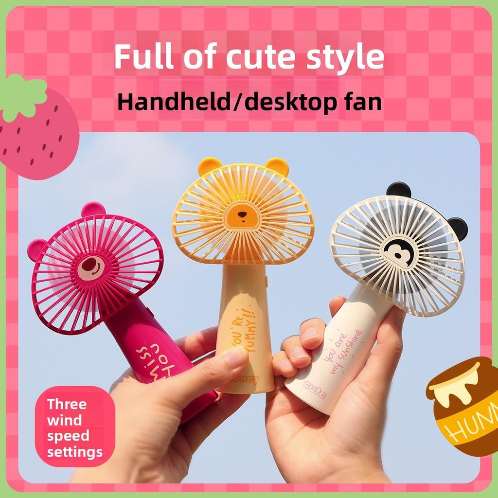 Cartoon Handheld Mini Fan With Usb Rechargeable For Kids And Travel Comfort