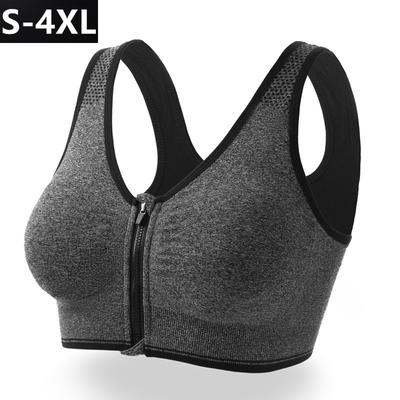 Front Zipper Sports Bra Professional Shockproof Breathable No Steel Ring Running Vest Yoga Sports Underwear Women