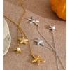 Eetit Ocean Series Stainless Steel Zircon Pearl Starfish Shell Chain Charm Drop Necklace 2026 Summer Arrivals Chic Jewelry Gift