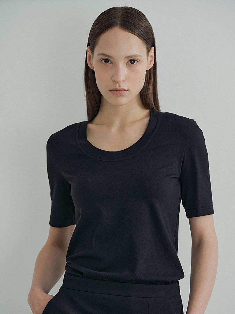 Peulloumeon Unbalance Slit Skirt_Black