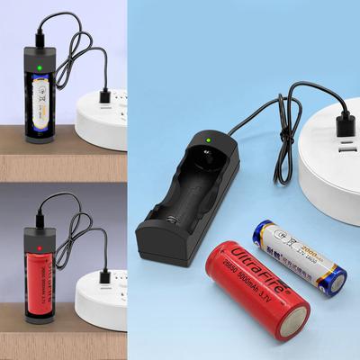 Universal Single Slot Type C Charger Dock Station with Data Cable for 18650 26650 16650 Lithium Batteries Lightweight