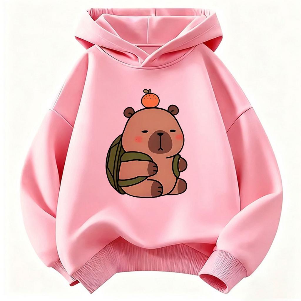 New Kids Kawaii Capybara Children's Hoodie Sweatshirt Cute Hoody for Boys Girls Spring Casual Hoodies