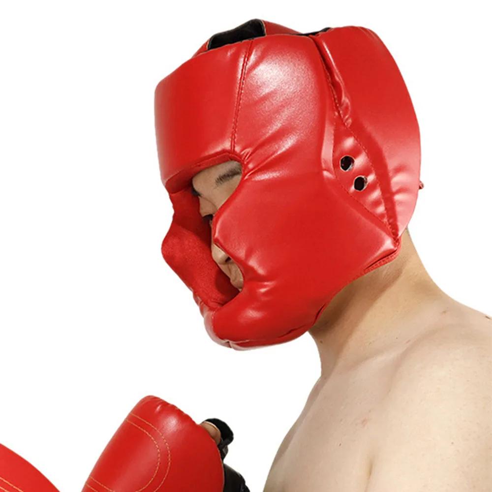 Boxing Helmet Muay Thai Headguard Protective Gear Taekwondo Training Sports Leather MMA Safety Helmet Adult Child Unisex