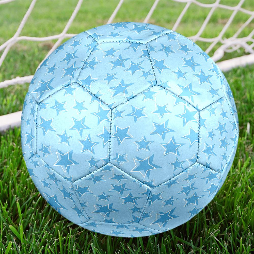 Star Pattern Indoor Size 5 Soccer Ball Colorful Machine Stitched PVC Competition Ready Durable High-Bounce