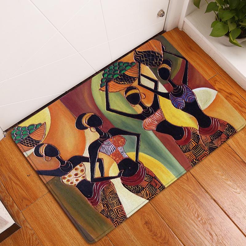 Oil Painting Floor Mat Bedroom Living Room Bathroom Rug Decoration Pastoral Print Door Mat Corridor Carpet