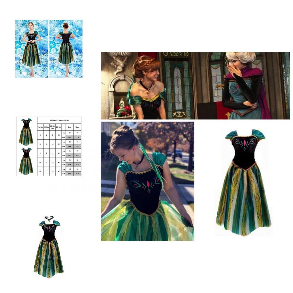 Frozen Adult Princess Dress Anna Holiday Costume Performance Dress Anna Princess Dress