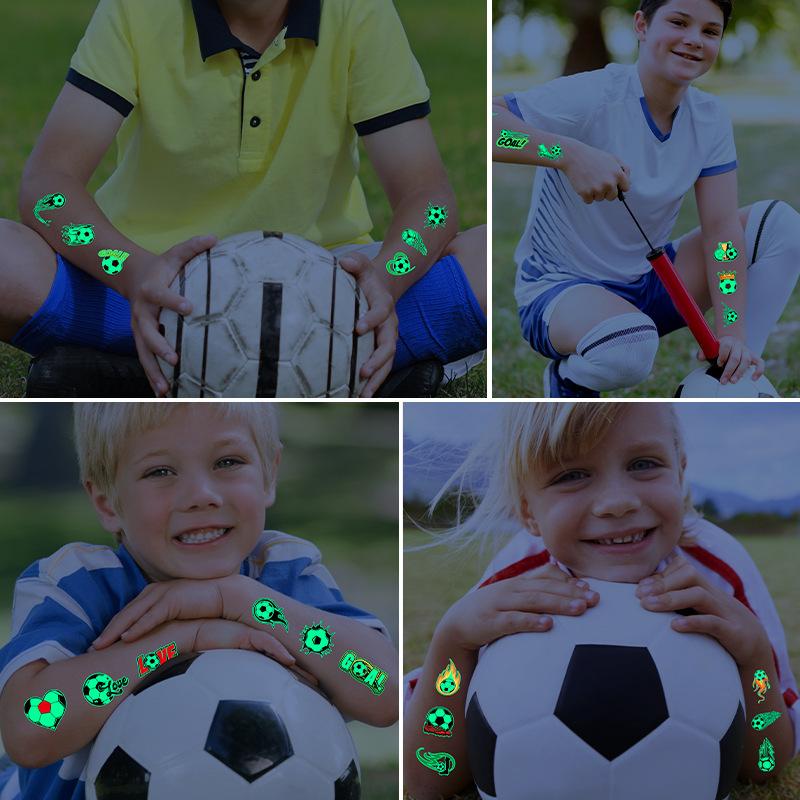 New luminous football tattoo stickers for World Cup events, fan club activities, temporary face stickers