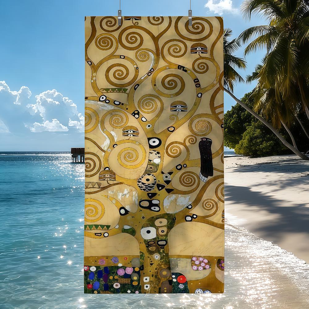 Art Gustav Klimt Kiss Towel Quick Drying Beach Towels Are Suitable For Swimming Pools Camping Yoga And The Gym