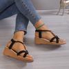 Wedge Sandals for Women Summer  Comfortable Non Slip Beach Shoes Woman PU Leather Platform Roman Sandalias Mujer