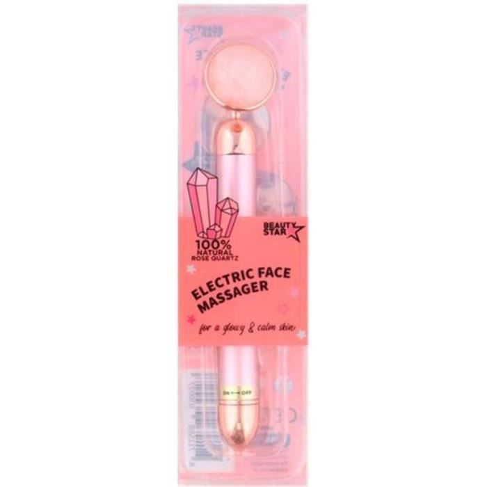 Elektrisches Gesichtsmassagegerät - BEAUTY STAR - Rosenquarz - Beruhigte Haut - Strahlende Haut - Für Frauen rosa