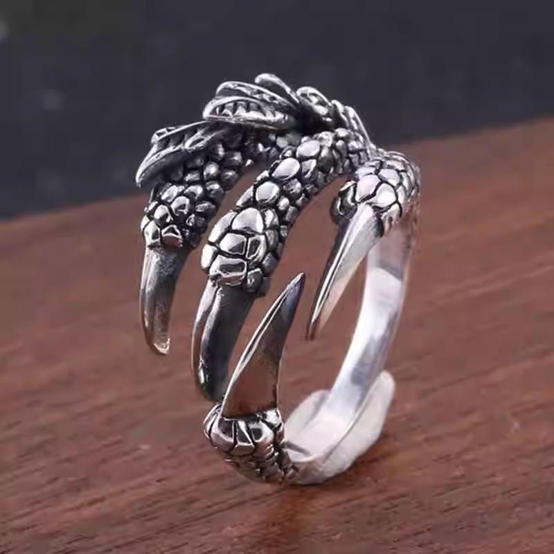 Vintage Animals Dragon Claw Ring for Men Women Punk Hip Hop Opening Adjustable Fashion Personality Gothic Rings Jewelry Gift