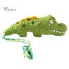 Textured Cotton Rope for Plaque Removal Plush Crocodile Dog Toy, Squeaky Stuffed Chew Interactive Tug Puppy Soothing Gum Teething Tool of War