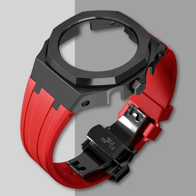 Ny Gen5 Casioak-fodral i rostfritt stål för G-Shock GA2100 Mod-kit Modifieringssats Metallram gummiband för GA2110 GAB2100