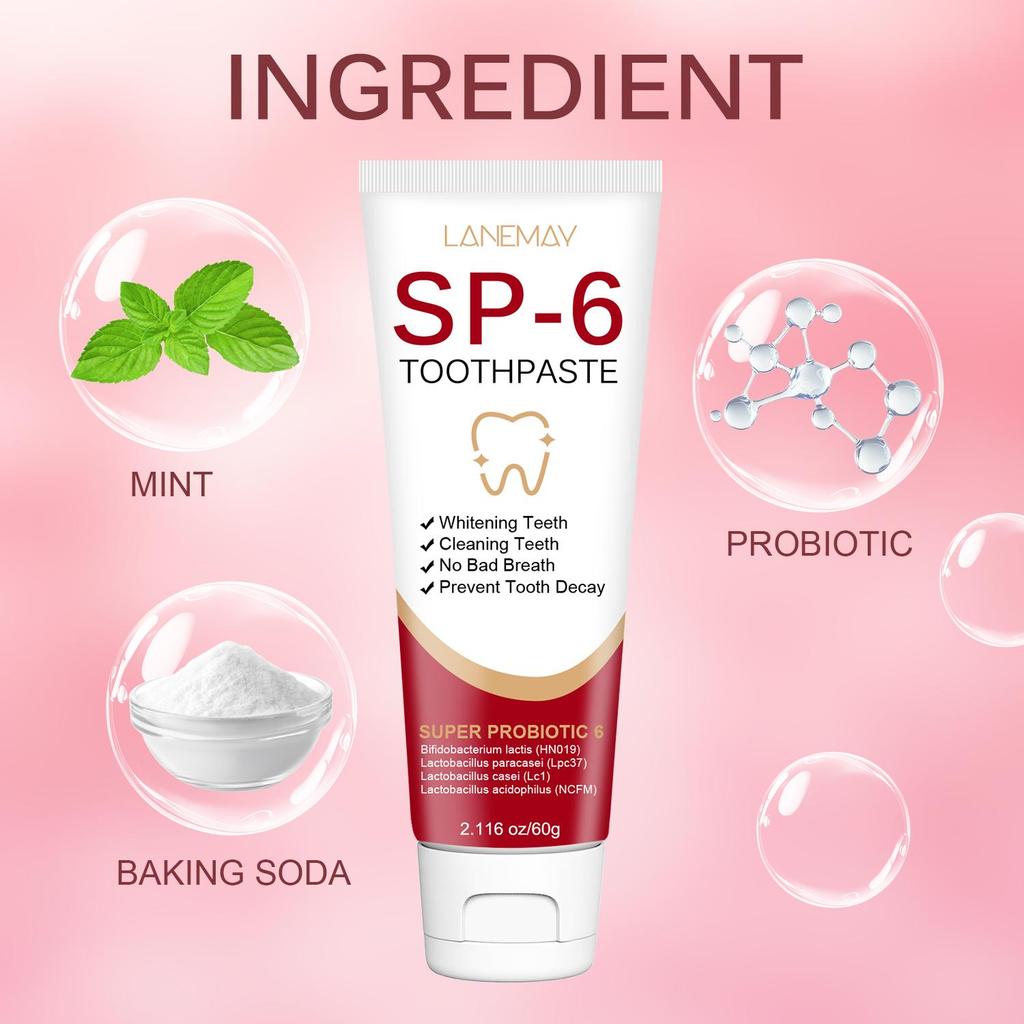 SP-6 Toothpaste 60g: Clean Teeth & Freshen Breath, Whiten Teeth Gently – Promotes Healthy Oral Care for Sensitive Teeth,60g