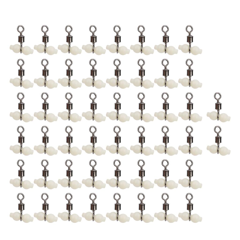 50Pcs Luminous 3 Way Gourd 8‑shape Swivel Hook Line Splitter Balancing Fishing Accessory