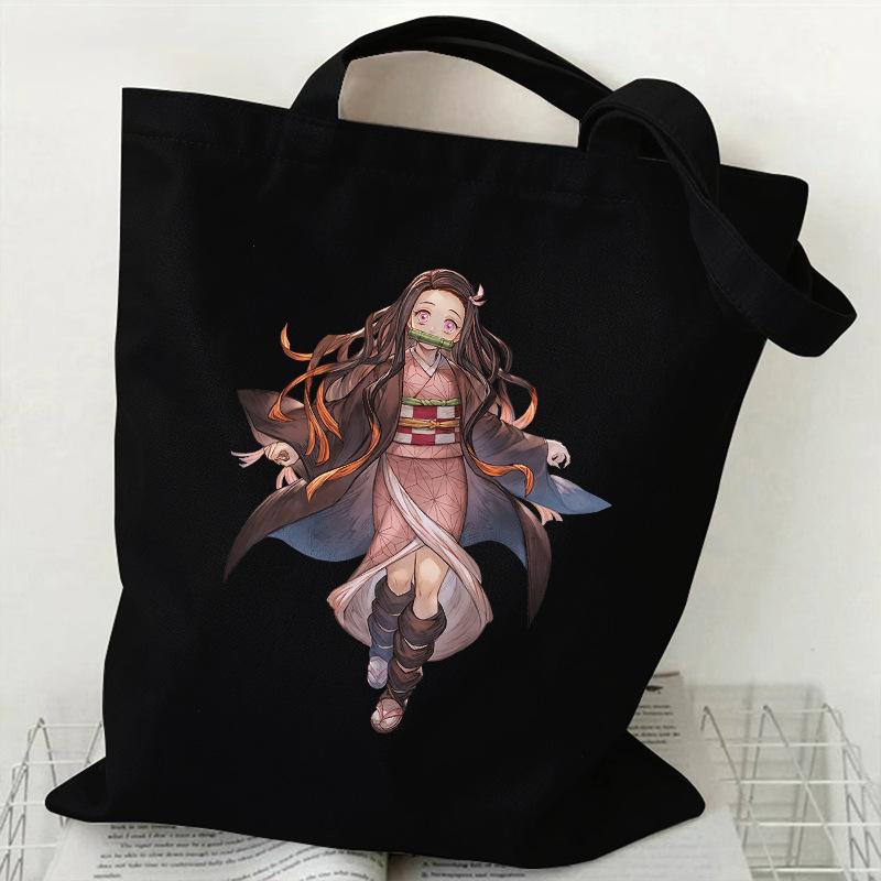 Japan cartoon comics Nezuko Kamado Demon Slayer Printed Canvas Bag Student Shoulder Bag Tote Bag 7550