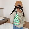 Smiling Face Chessboard Children Diagonal Shoulder Bag Casual Outdoor Storagebag