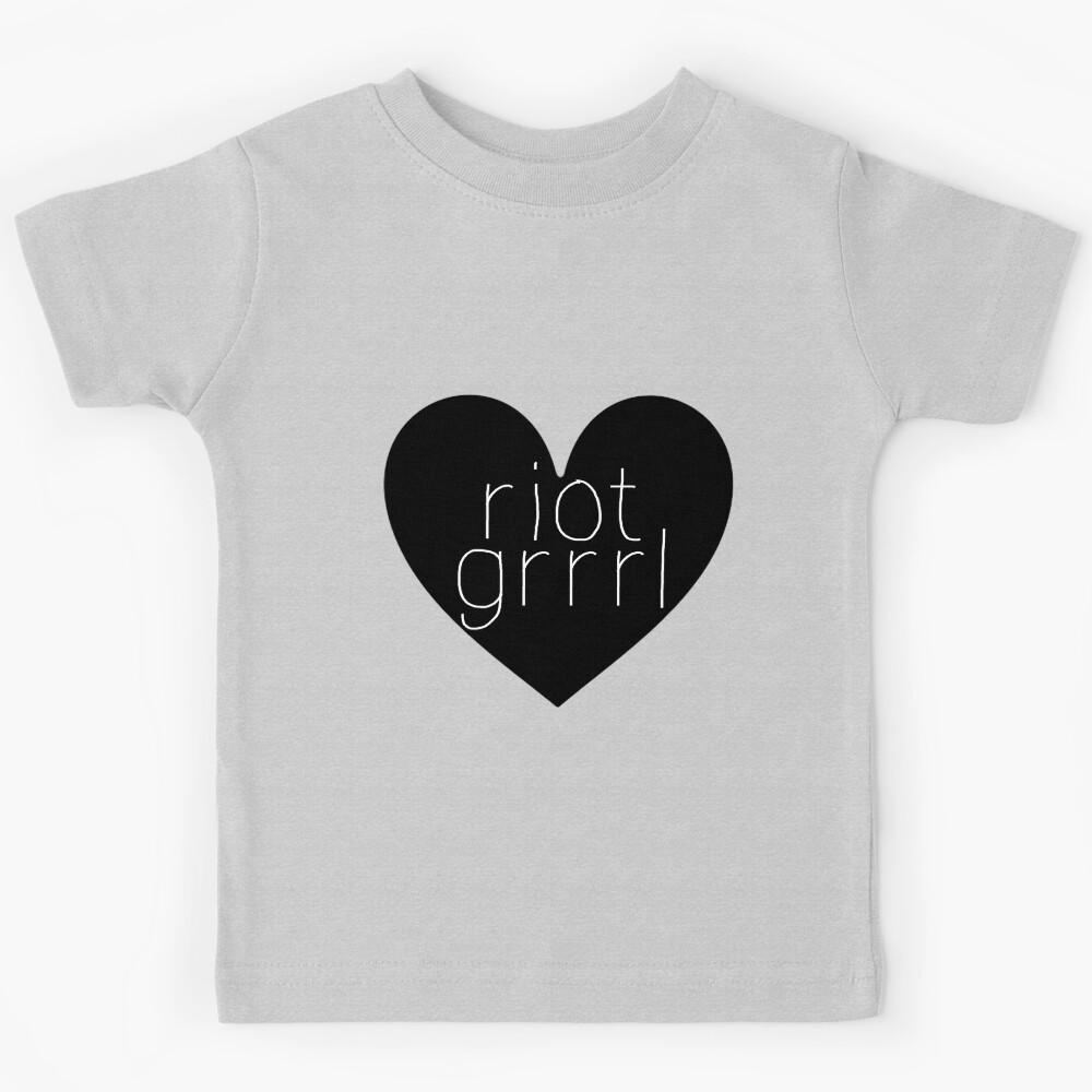 Riot Grrrl - White Text Kids T-Shirt 150