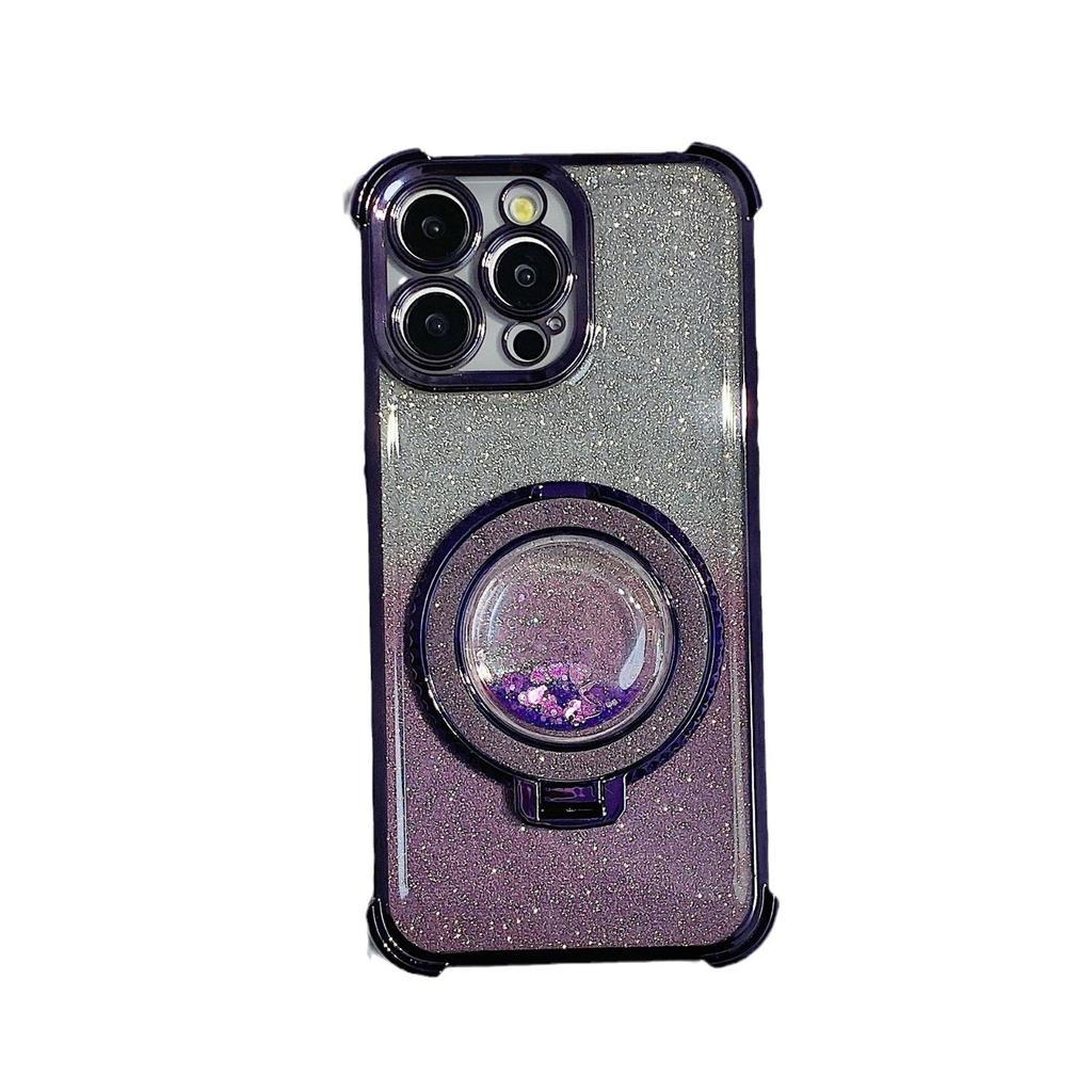 Applicable to iPhone17Promax electroplated mobile phone case Apple 16/15 simple light luxury 14/13 with bracket 7P/X