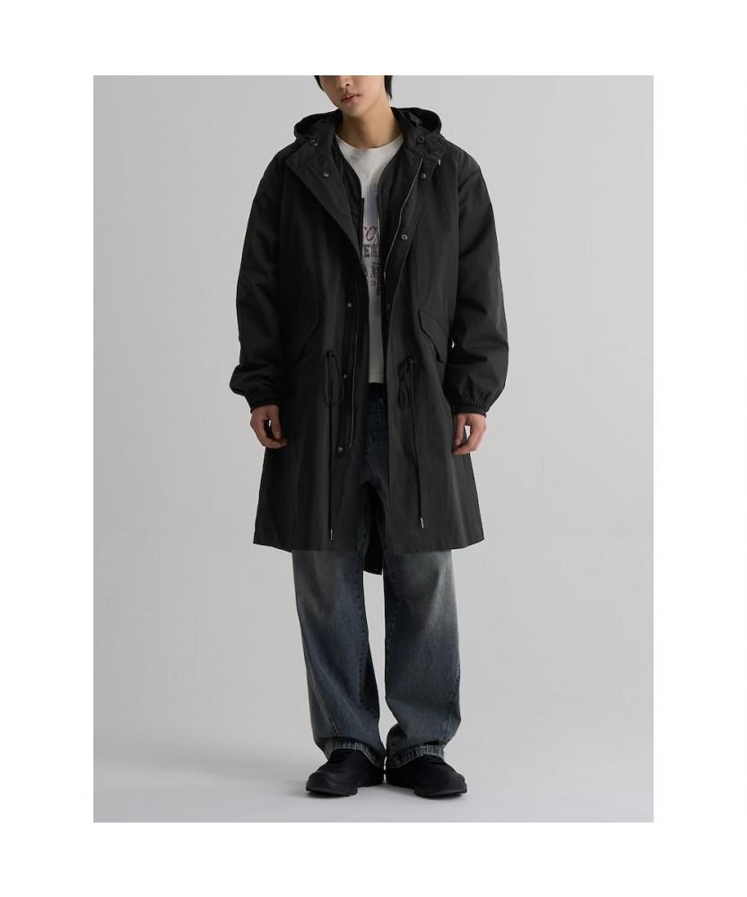 8seconds Liner Detachable Fishtail Hooded Long Jacket Black