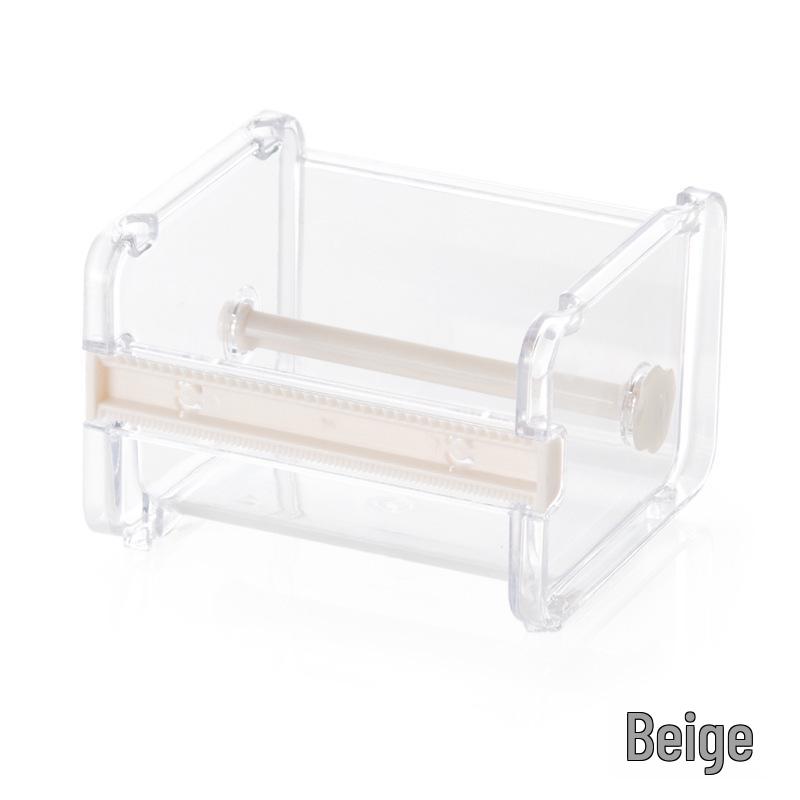 Stackable Mini Desktop Tape Dispenser and Storage Box 10.3*9.1*7.1 cm бежевый