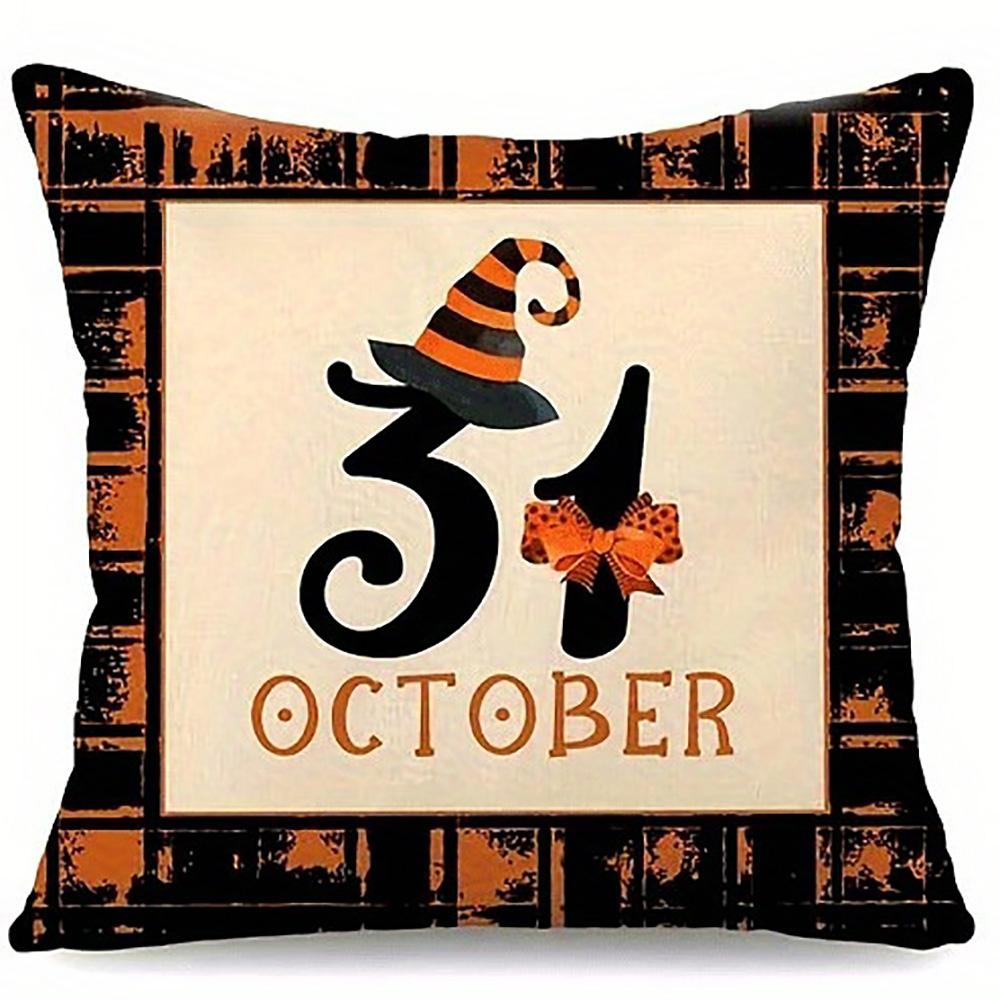 Boo with Pumpkins and Ghosts On PillowSuitable for Living Room Bedroom Sofa Decorative Cushion Cover Pillow Cover