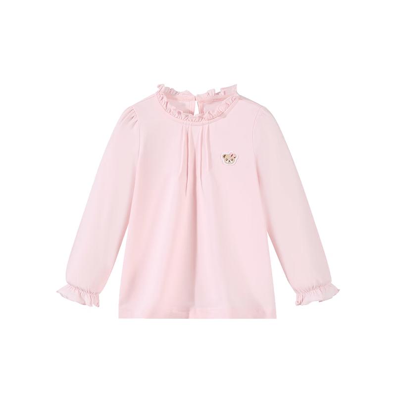 Classic Teddy Girls' Ruffled Collar Long-Sleeve T-Shirt