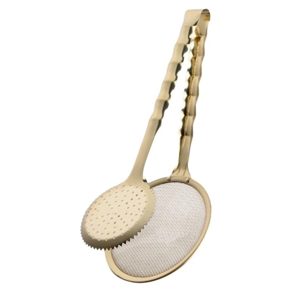 Heat Resistant Oil Separator Spoon Stainless Steel Fried Food Strainer Food Clip  Snack