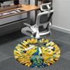 1PC Peacock StainedGlass Office Round Area Rug, Mat Suitable For Office, Under Office Chairs Bedroom Living Room Home Decor, Room Deco