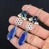Lapis Lazuli Stone Iolite Quartz Anniversary Dangle New Earrings Sterling Silver
